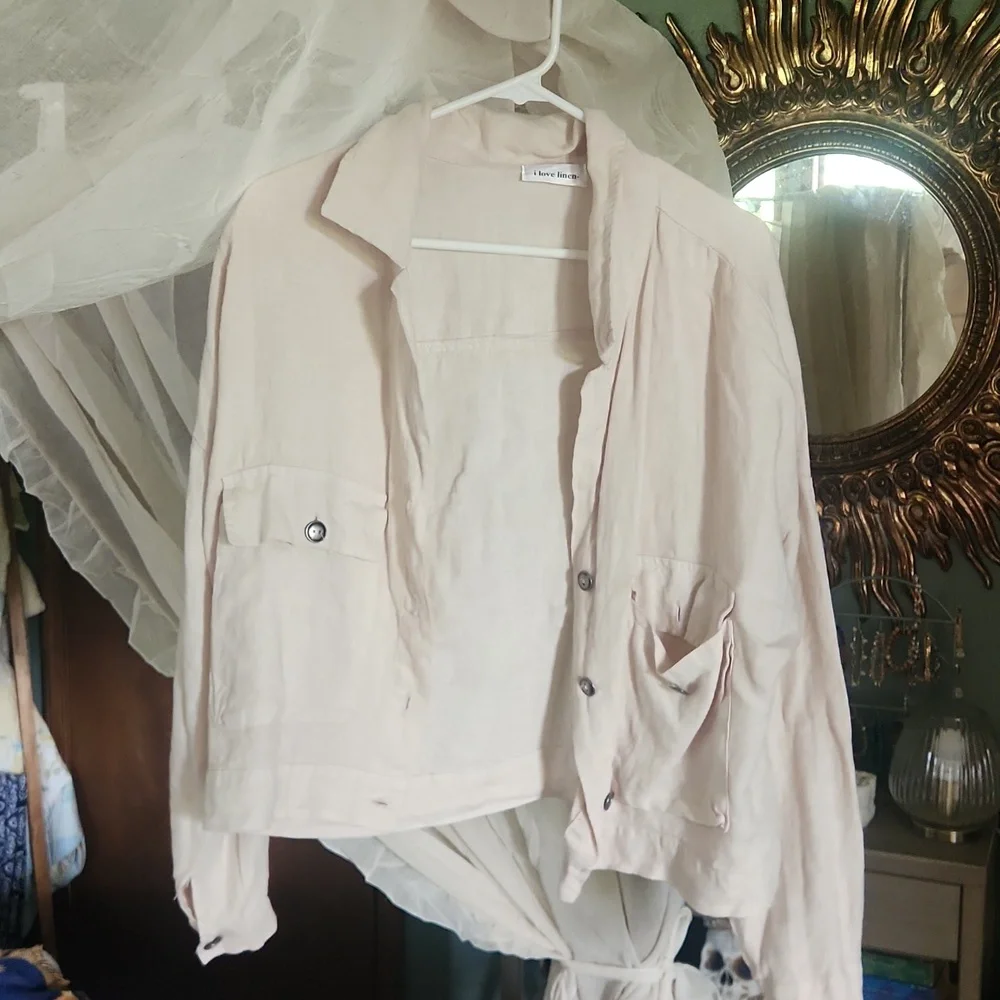 M I love linen crop jacket - Picture 1 of 2